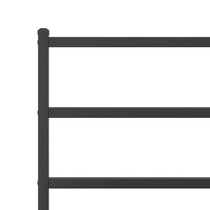 Bedframe Met Hoofd- En Voeteneinde Metaal 135 x 190 cm Zwart met hoofdbord & voetbord
