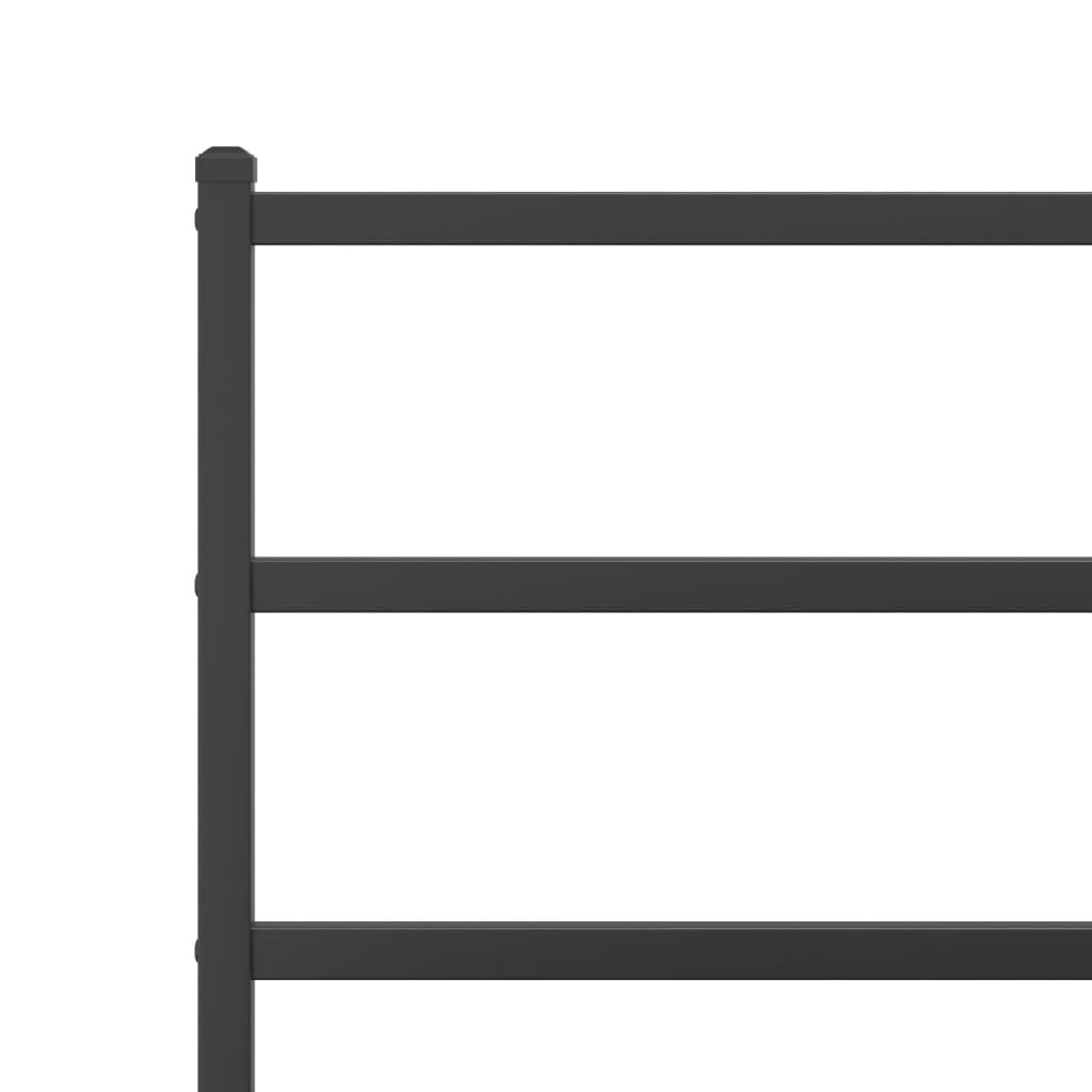 Bedframe Met Hoofd- En Voeteneinde Metaal 140 x 190 cm Zwart met hoofdbord & voetbord