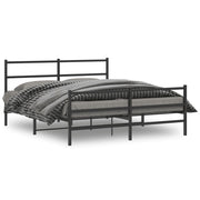 Bedframe metaal zwart 150x200 cm