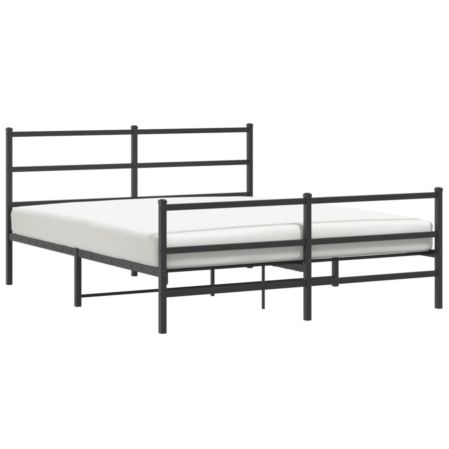 Bedframe Met Hoofd- En Voeteneinde Metaal 160 x 200 cm Zwart