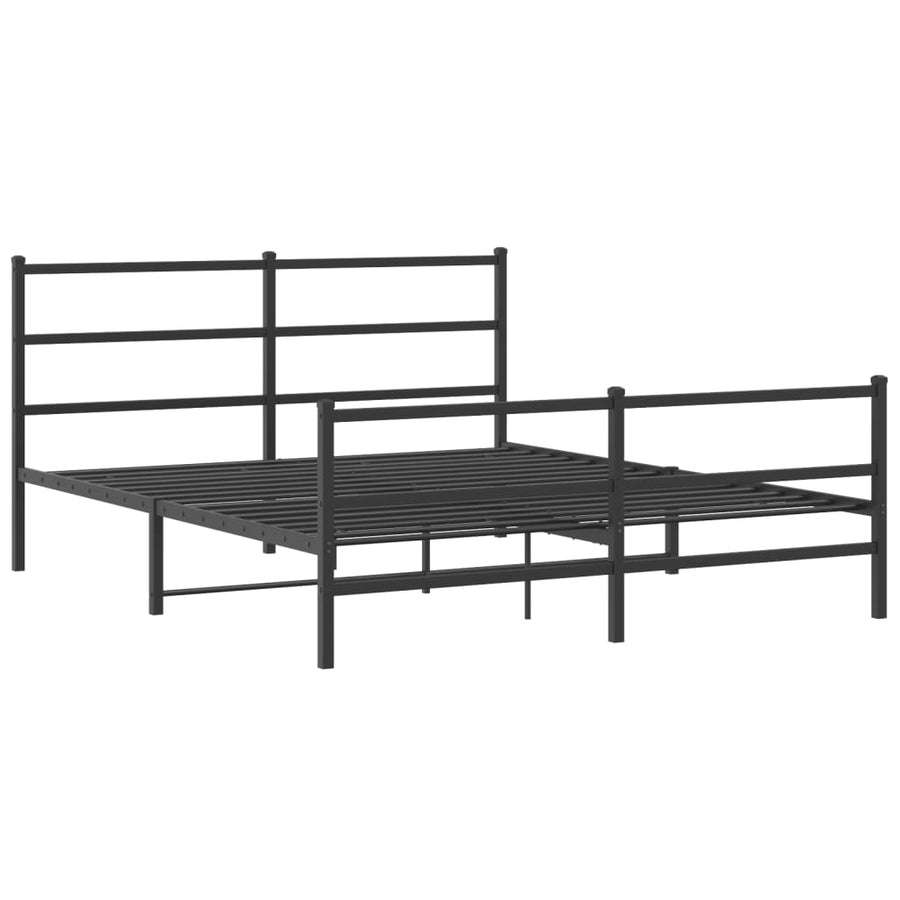 Bedframe Met Hoofd- En Voeteneinde Metaal 160 x 200 cm Zwart