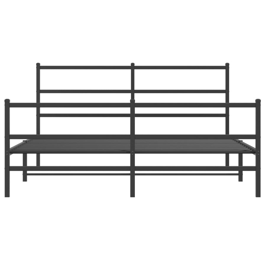 Bedframe Met Hoofd- En Voeteneinde Metaal 160 x 200 cm Zwart