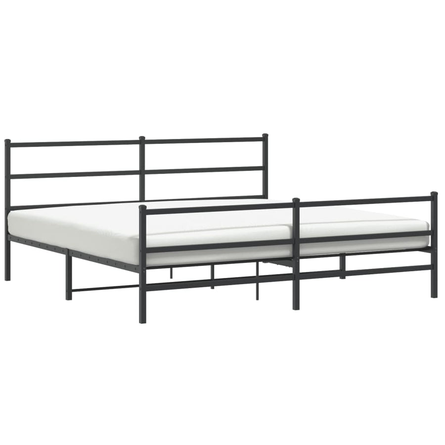 Bedframe Met Hoofd- En Voeteneinde Metaal 180 x 200 cm Zwart