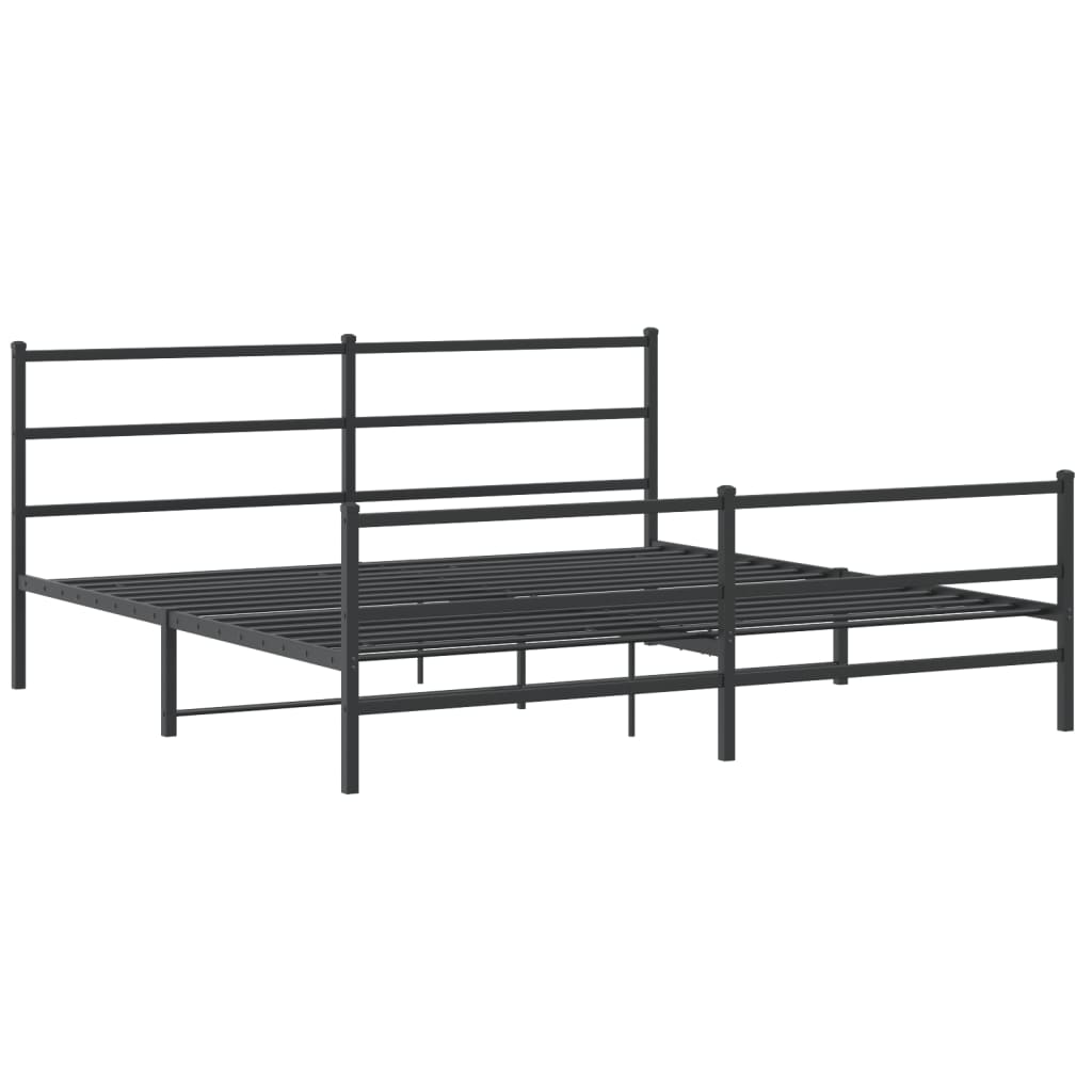 Bedframe Met Hoofd- En Voeteneinde Metaal 180 x 200 cm Zwart