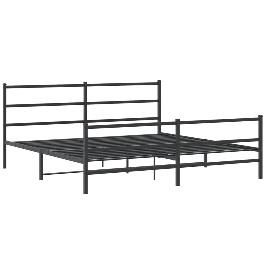Bedframe Met Hoofd- En Voeteneinde Metaal 180 x 200 cm Zwart