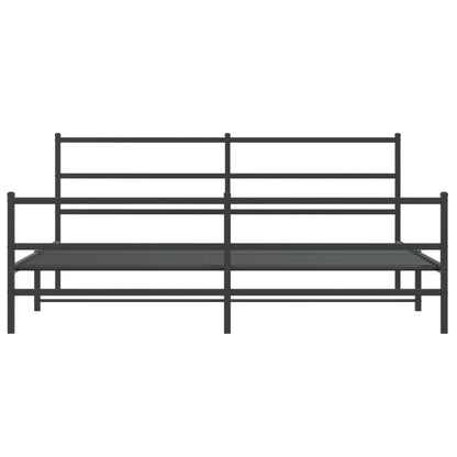 Bedframe Met Hoofd- En Voeteneinde Metaal 180 x 200 cm Zwart