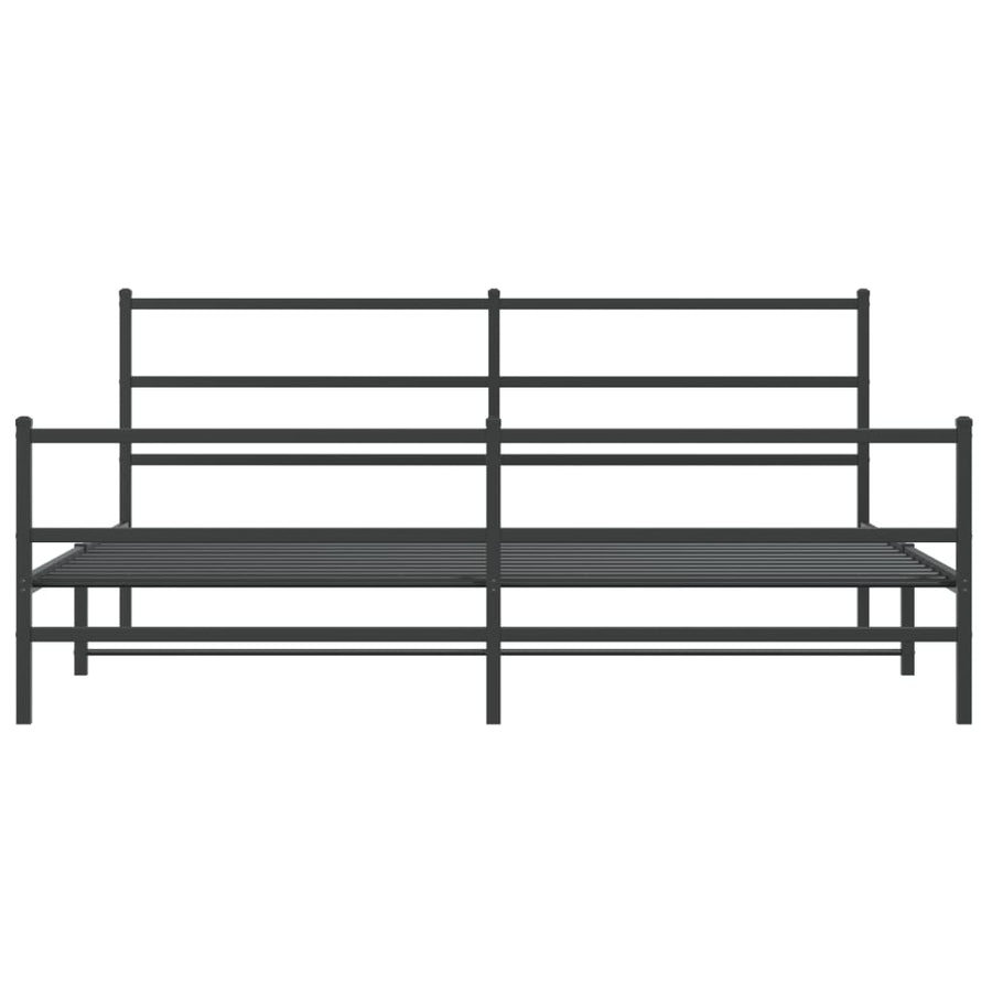 Bedframe Met Hoofd- En Voeteneinde Metaal 180 x 200 cm Zwart