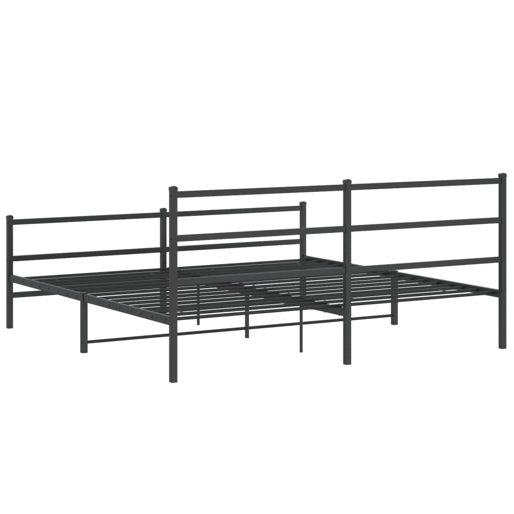 Bedframe Met Hoofd- En Voeteneinde Metaal 180 x 200 cm Zwart