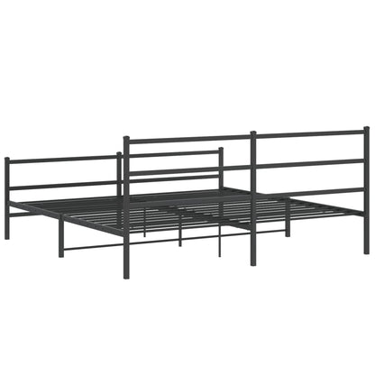 Bedframe Met Hoofd- En Voeteneinde Metaal 180 x 200 cm Zwart
