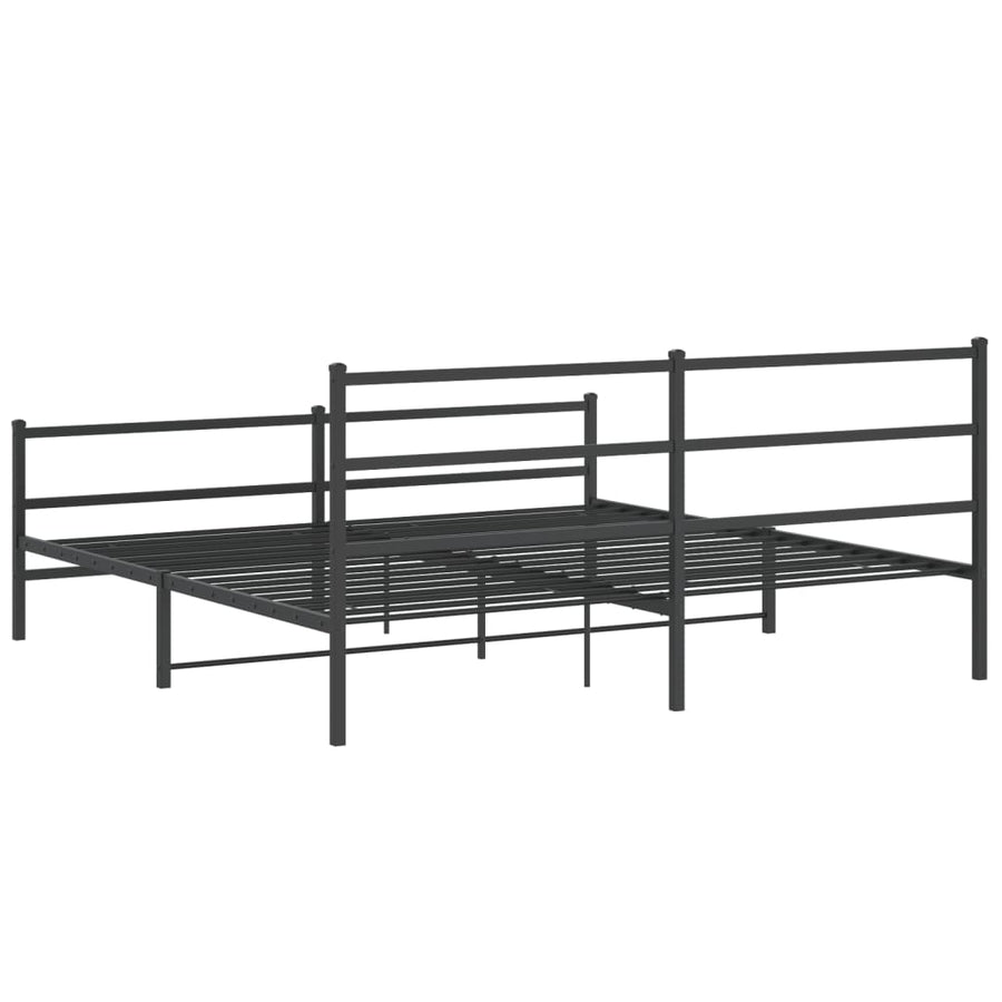 Bedframe Met Hoofd- En Voeteneinde Metaal 180 x 200 cm Zwart
