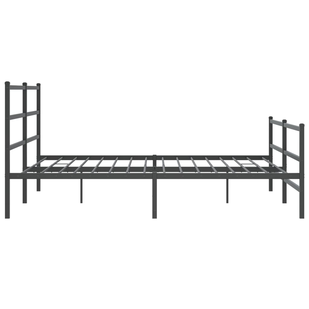 Bedframe Met Hoofd- En Voeteneinde Metaal 183 x 213 cm Zwart met hoofdbord & voetbord