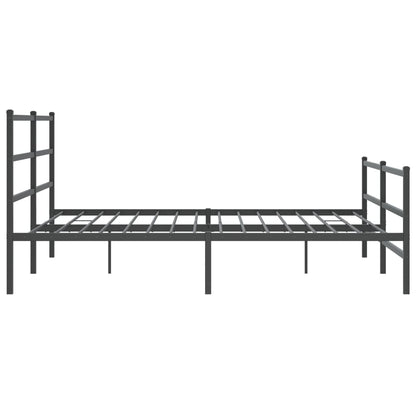 Bedframe Met Hoofd- En Voeteneinde Metaal 183 x 213 cm Zwart met hoofdbord & voetbord