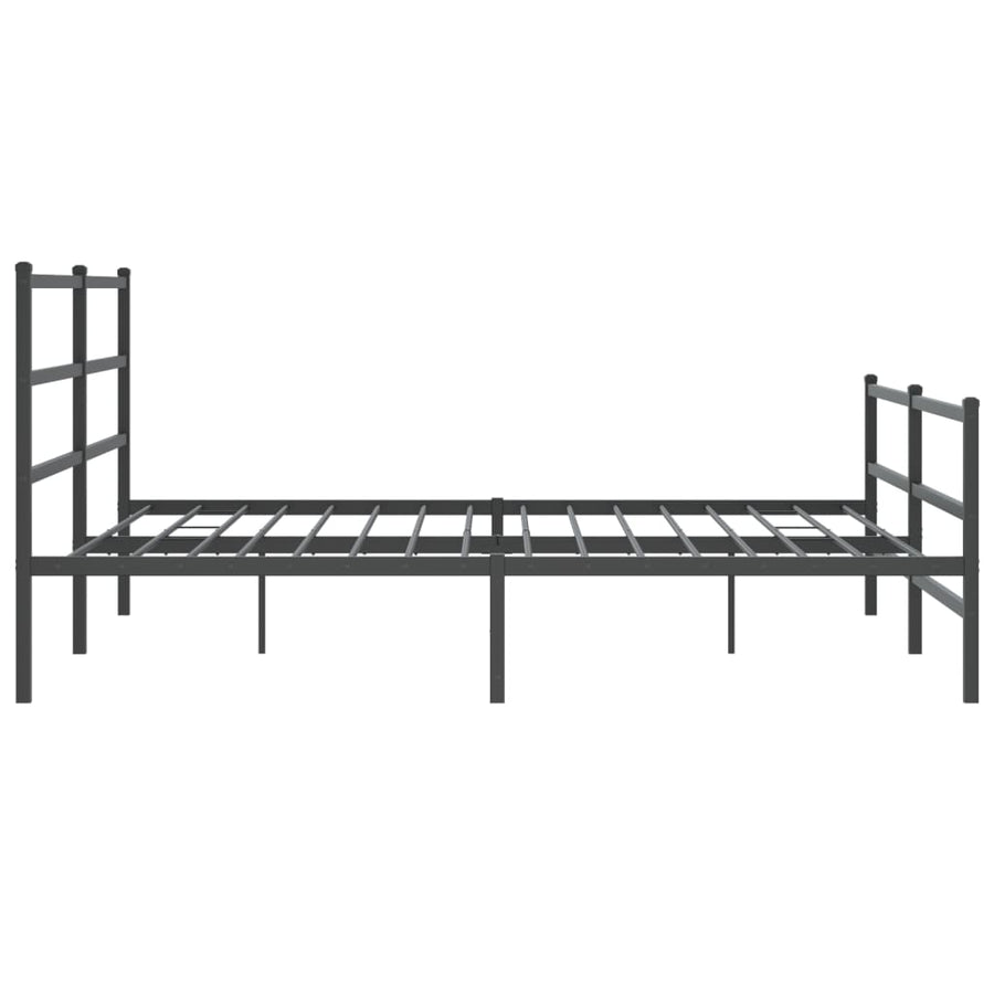 Bedframe Met Hoofd- En Voeteneinde Metaal 183 x 213 cm Zwart met hoofdbord & voetbord