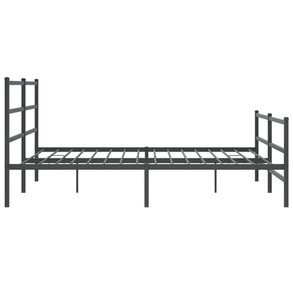 Bedframe Met Hoofd- En Voeteneinde Metaal 193 x 203 cm Zwart met hoofdbord & voetbord