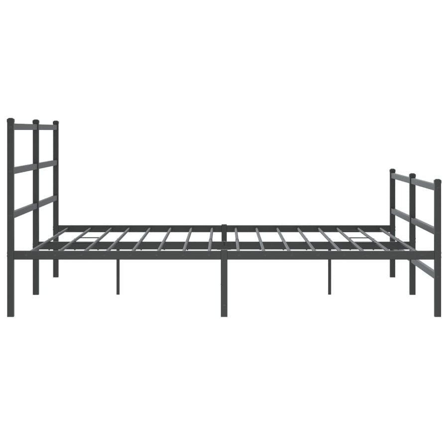 Bedframe Met Hoofd- En Voeteneinde Metaal 193 x 203 cm Zwart met hoofdbord & voetbord