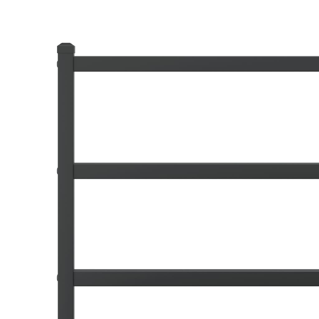 Bedframe Met Hoofd- En Voeteneinde Metaal 193 x 203 cm Zwart met hoofdbord & voetbord