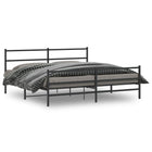 Bedframe metaal zwart 193x203 cm