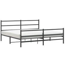 Bedframe Met Hoofd- En Voeteneinde Metaal 200 x 200 cm Zwart