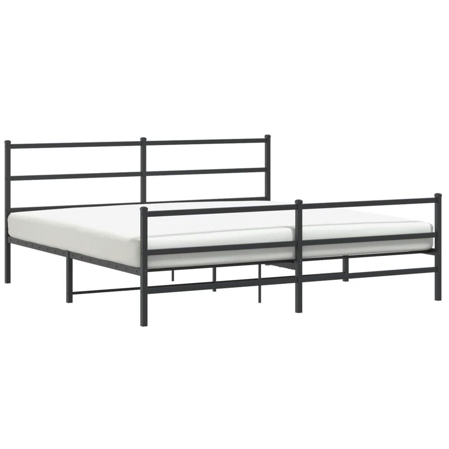 Bedframe Met Hoofd- En Voeteneinde Metaal 200 x 200 cm Zwart