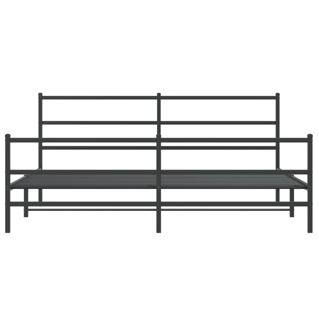 Bedframe Met Hoofd- En Voeteneinde Metaal 200 x 200 cm Zwart