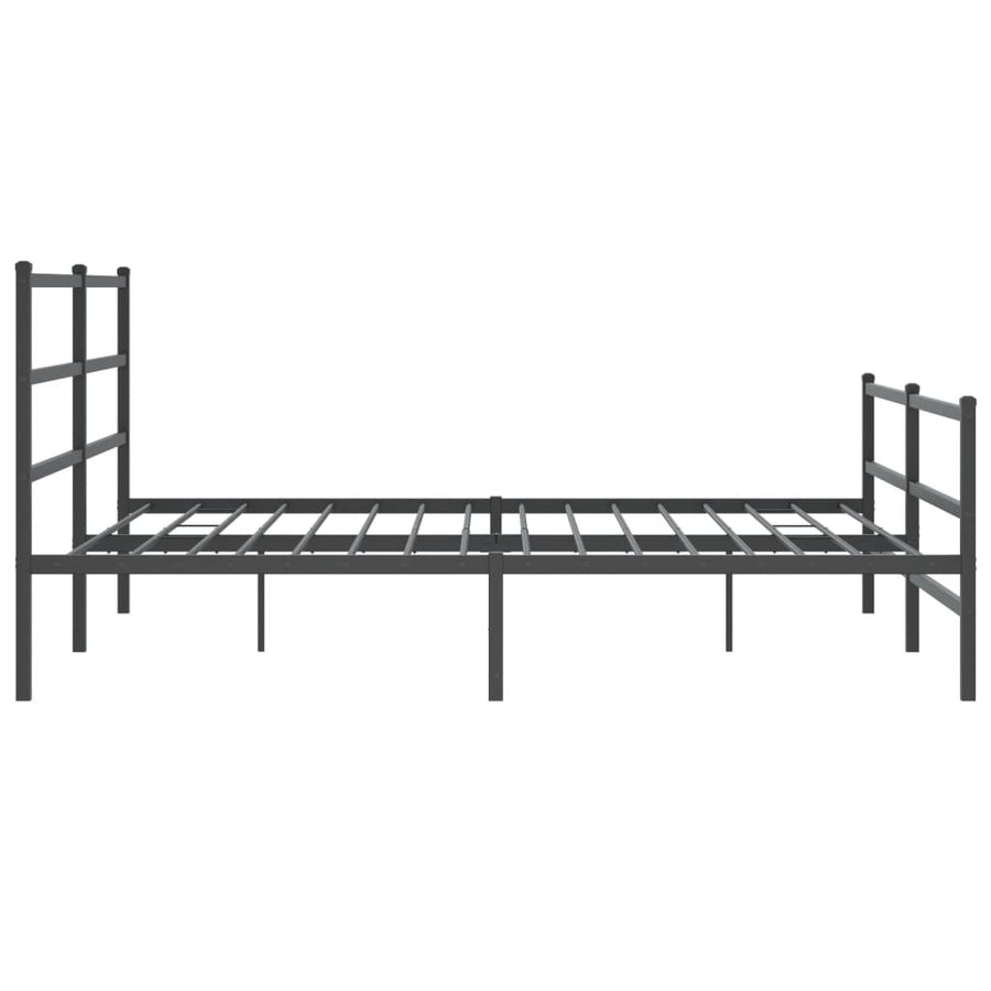 Bedframe Met Hoofd- En Voeteneinde Metaal 200 x 200 cm Zwart