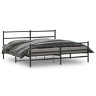 Bedframe metaal zwart 200x200 cm