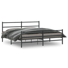 Bedframe Met Hoofd- En Voeteneinde Metaal 200 x 200 cm Zwart