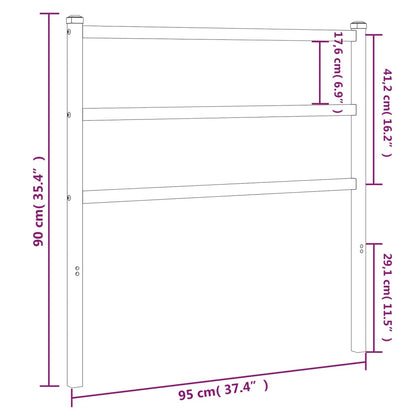 Hoofdbord Metaal 90 cm Zwart
