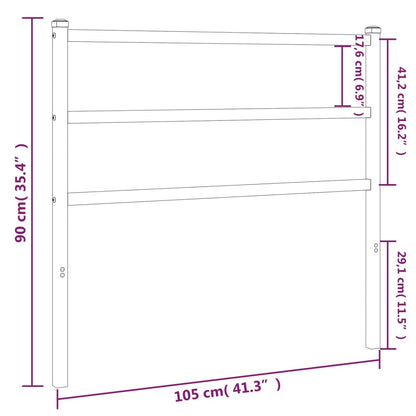 Hoofdbord Metaal 100 cm Zwart