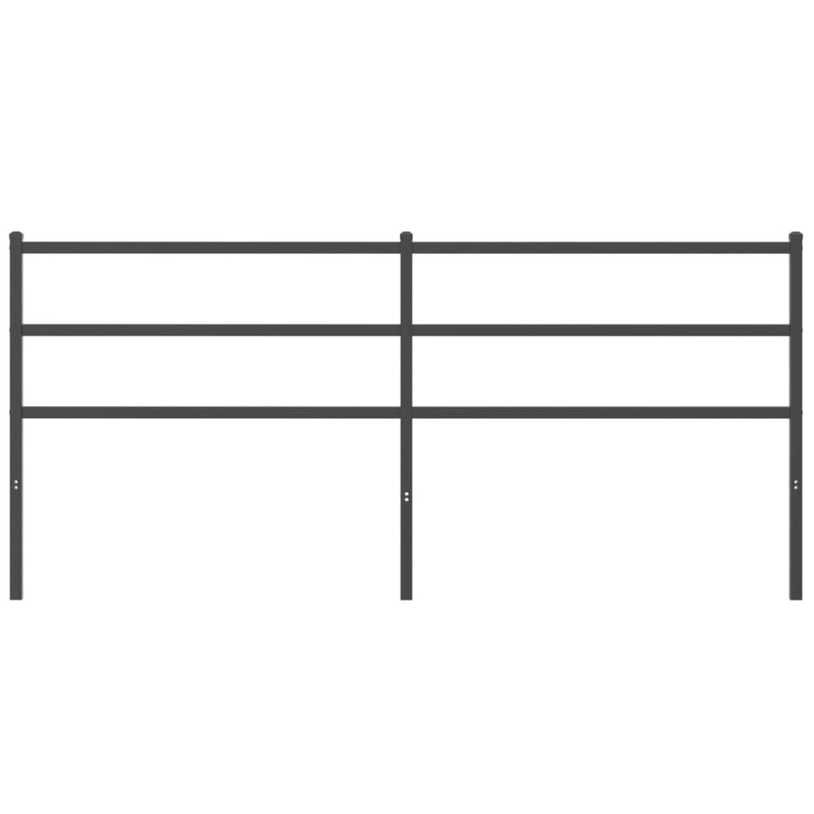 Hoofdbord Metaal 200 cm Zwart
