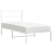 Bedframe Metaal 90 x 190 cm Wit met hoofdbord