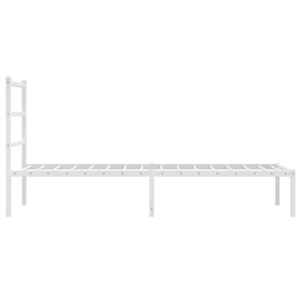 Bedframe Metaal 90 x 190 cm Wit met hoofdbord