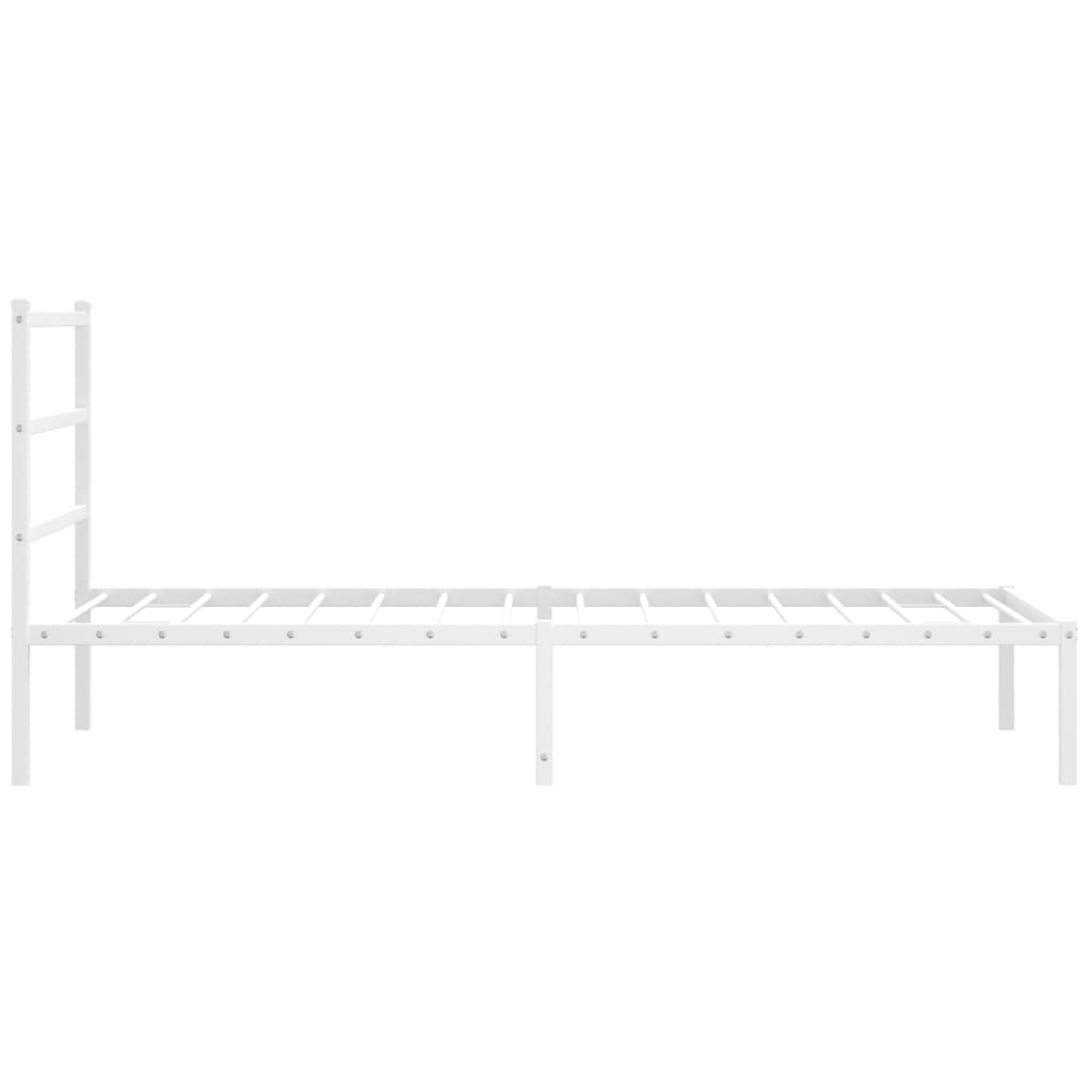 Bedframe Metaal 100 x 190 cm Wit met hoofdbord