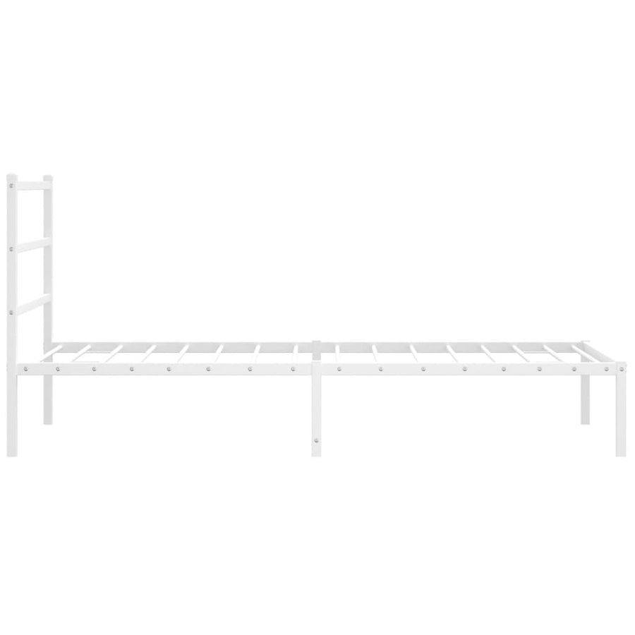Bedframe Metaal 100 x 200 cm Wit met hoofdbord