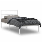 Bedframe Metaal 100 x 200 cm Wit met hoofdbord