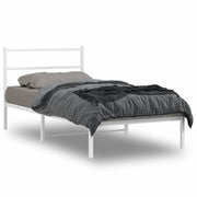 Bedframe metaal wit 100x200 cm met hoofdbord