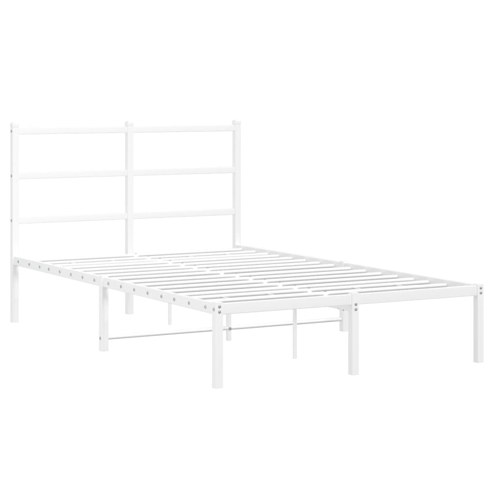 Bedframe Metaal 120 x 190 cm Wit met hoofdbord