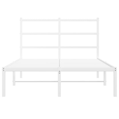 Bedframe Metaal 120 x 190 cm Wit met hoofdbord