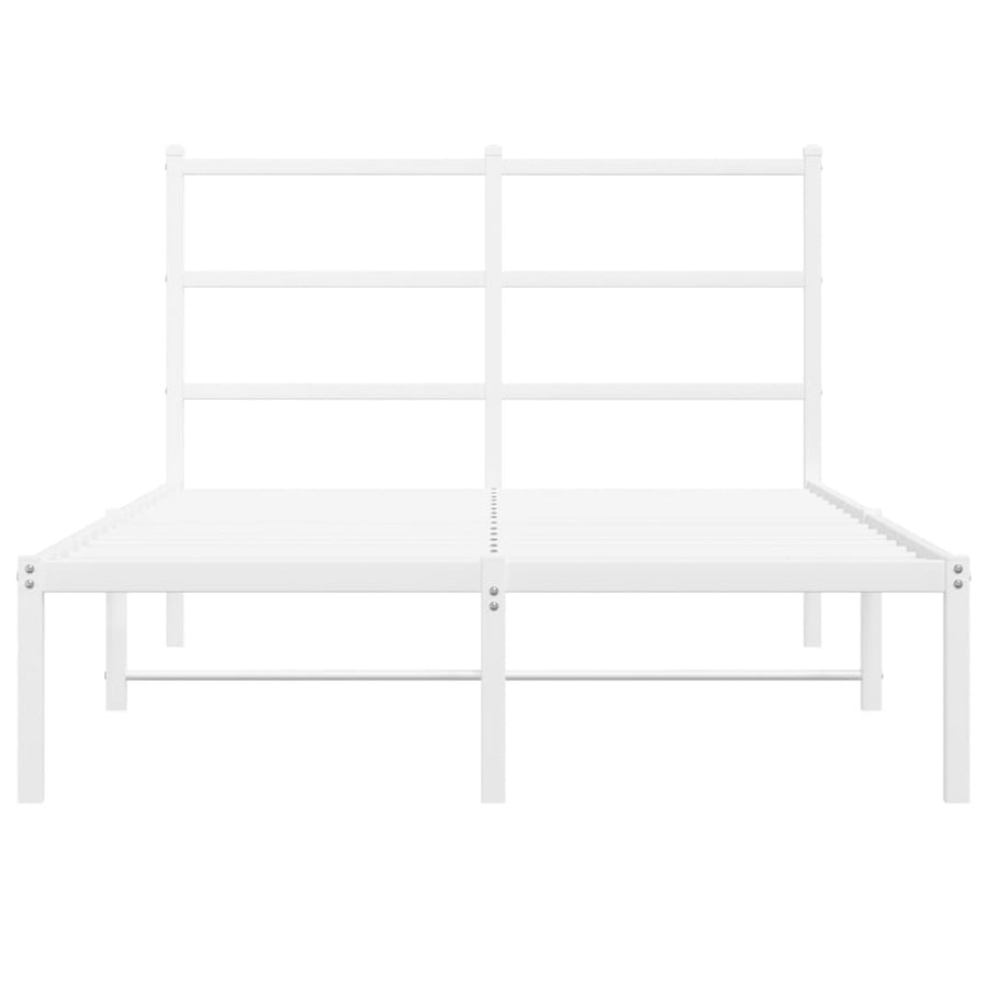 Bedframe Metaal 120 x 190 cm Wit met hoofdbord