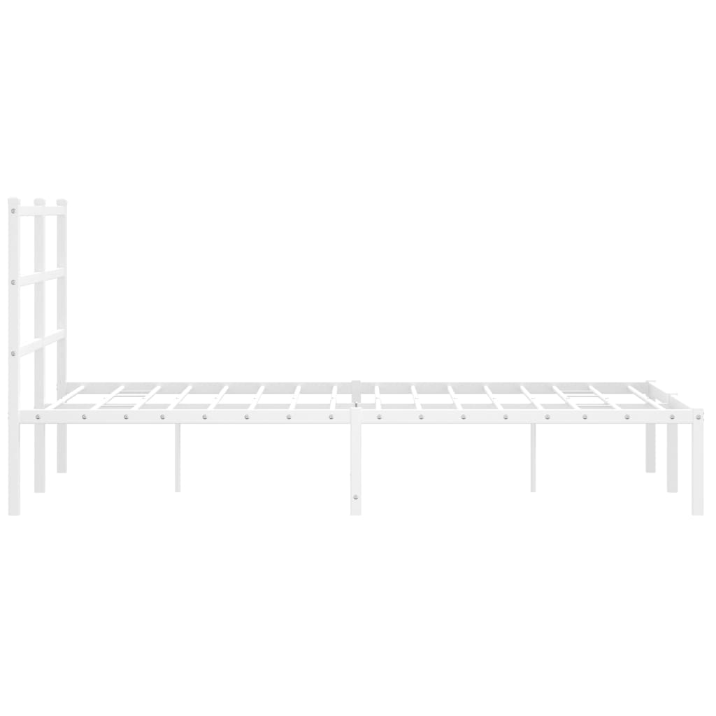 Bedframe Metaal 120 x 190 cm Wit met hoofdbord
