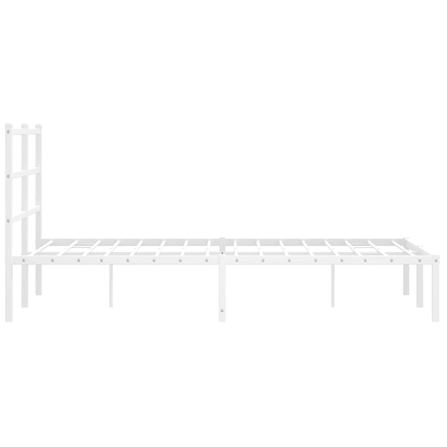 Bedframe Metaal 120 x 190 cm Wit met hoofdbord
