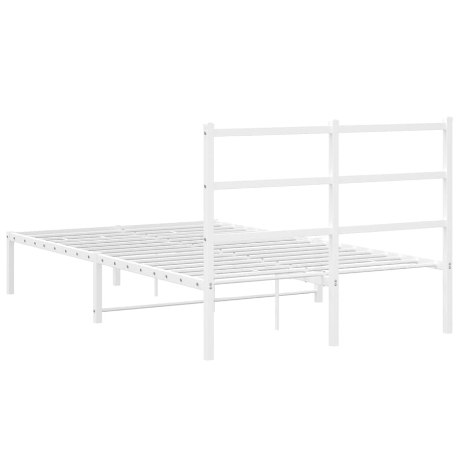 Bedframe Metaal 120 x 190 cm Wit met hoofdbord
