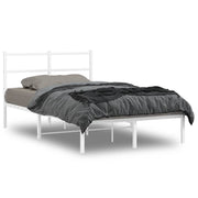 Bedframe metaal wit 120x190 cm met hoofdbord