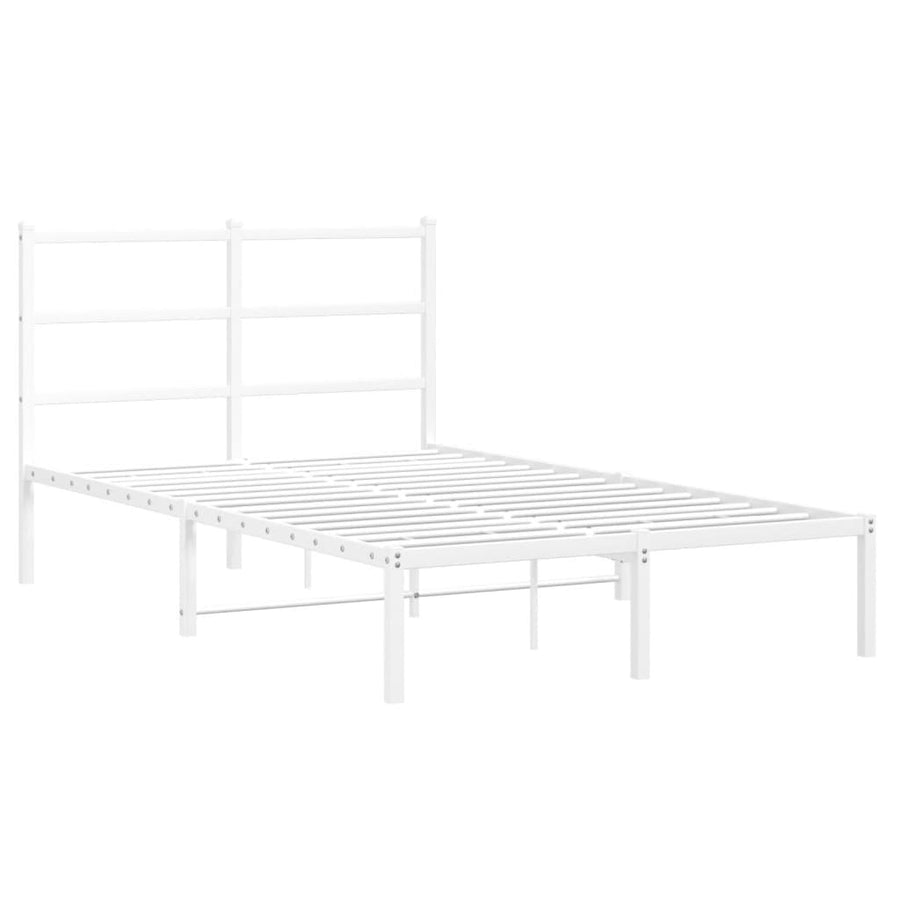 Bedframe Metaal 120 x 200 cm Wit met hoofdbord