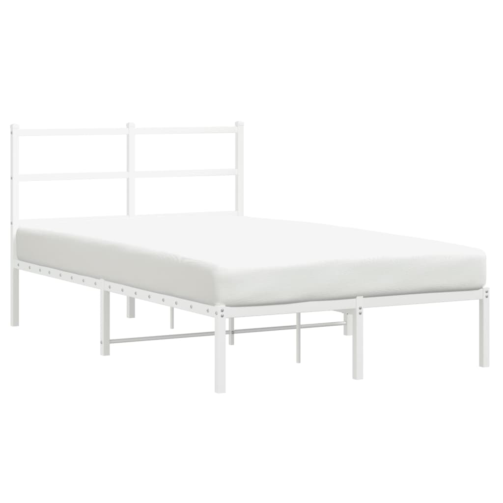 Bedframe Metaal 120 x 200 cm Wit met hoofdbord