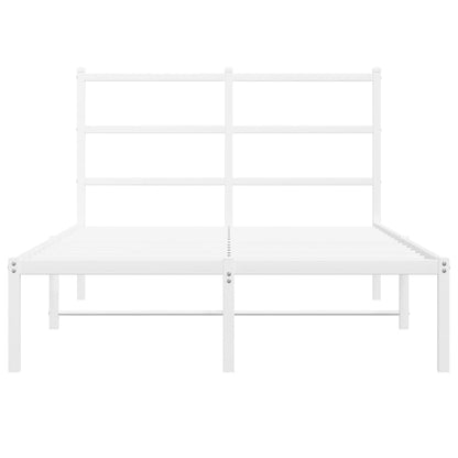 Bedframe Metaal 120 x 200 cm Wit met hoofdbord