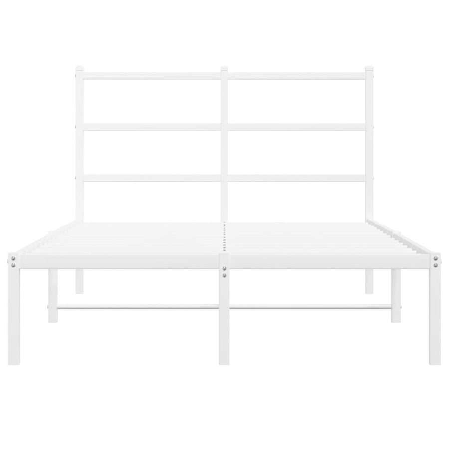 Bedframe Metaal 120 x 200 cm Wit met hoofdbord