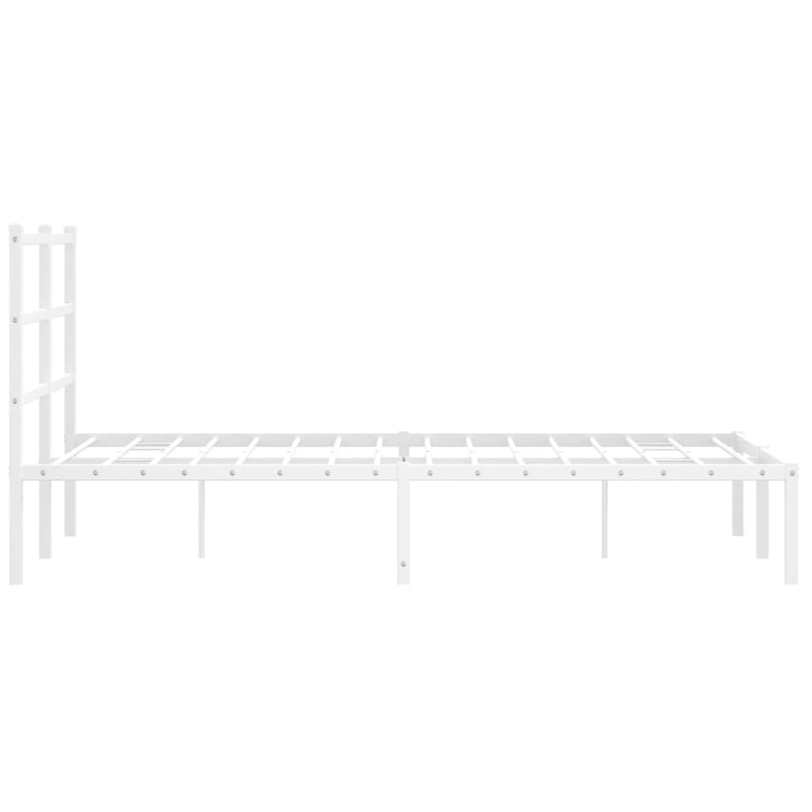 Bedframe Metaal 120 x 200 cm Wit met hoofdbord