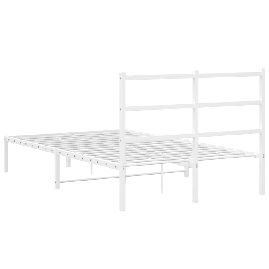 Bedframe Metaal 120 x 200 cm Wit met hoofdbord