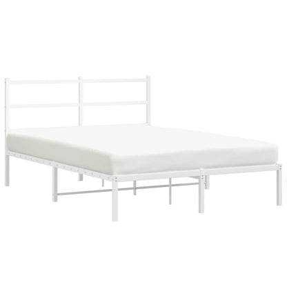 Bedframe Metaal 140 x 190 cm Wit met hoofdbord